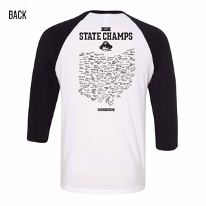 Football State Champs Tee in White 3/4 Sleeve